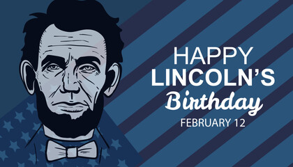 Abraham Lincoln. Happy Birthday. Vector illustration. Poster