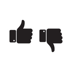 Like and dislike hand icon, Thumbs up thumbs down symbol, Simple design, Vector illustration