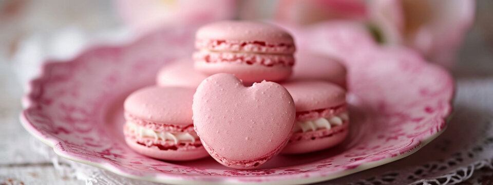macaroons in the form of a concept for Valentine's Day