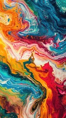 Color paint mixing waves between each other texture, background. Generative AI