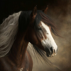 A realistic brown horse clipart picture Ai generated art