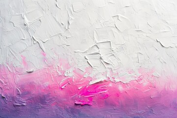 White abstract oil paint texture on canvas or wall with neon pink and purple light color