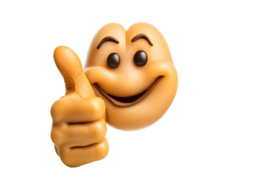 smiling soya bean thumbs up isolated on transparent background