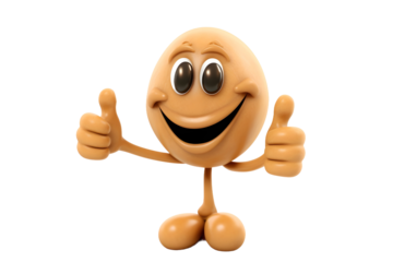 smiling soya bean thumbs up isolated on transparent background