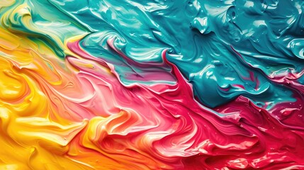 Color paint mixing waves between each other texture, background. Generative AI