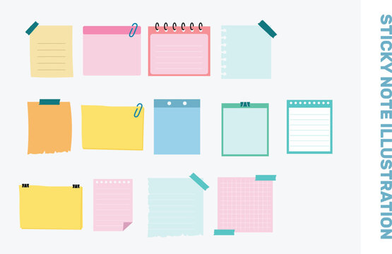 Sticky Note Illustration Set