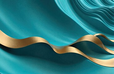 Cyan and Gold wave texture in Generative AI.