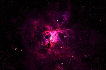 Red cosmic nebula. Elements of this image furnished by NASA