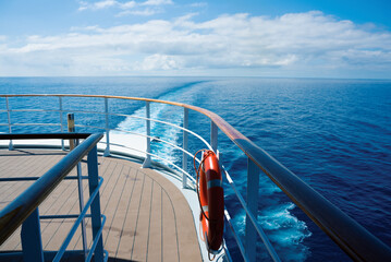 Wake behind the ship's stern