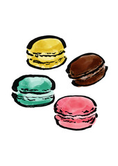 マカロンの手描きイラスト