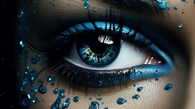 creative eye makeup with art visage eyes.