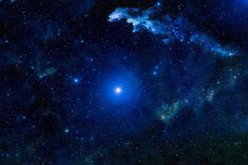 Fototapeta na wymiar Blue cosmic nebula. Elements of this image furnished by NASA
