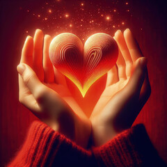hands holding large hearts in a variety of different materials and shapes