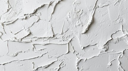 A hand-applied, stroke scraped white mortar or stucco wall background. - obrazy, fototapety, plakaty