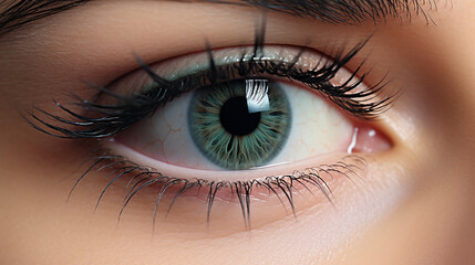 female eye with extreme long false eyelashes - obrazy, fototapety, plakaty