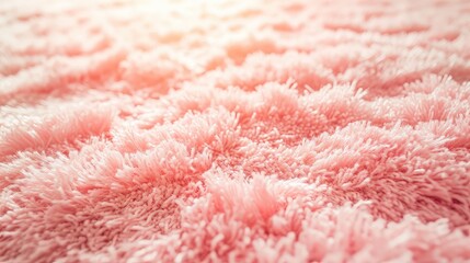 texture of fluffy carpet on a white floor. Peach fuzz fluffy carpet. Wallpaper Background.