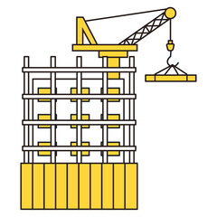 建設中のビルのイラスト