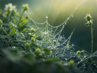 Macro Marvels: Capturing the Iridescent Details of a Spider Web