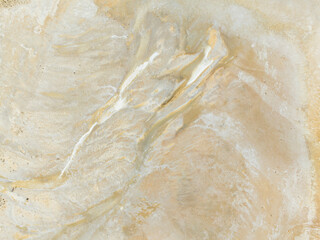 Aerial and abstract view of dried salt lake bed of Lake Baandee around Merredin in the Wheatbelt of Western Australia. 