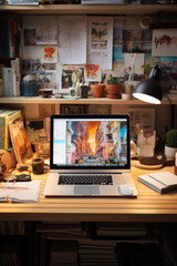 professional graphic designer desk. ai generated - obrazy, fototapety, plakaty