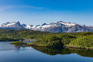 Naklejka na ściany i meble Beautiful Nature Norway natural landscape.