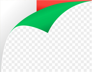 Madagascar  flag wave isolated on png or transparent background vector illustration.