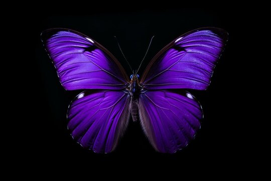 purple butterfly on white background. Generative AI