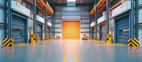A warehouse with loading gates for distributing goods.