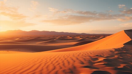 Sunset Serenity over Desert Dunes
