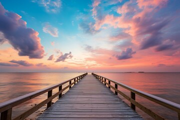 Obraz premium Tranquil Pier at Sunset