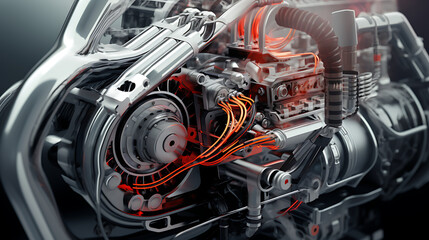 An racing car engine sound.