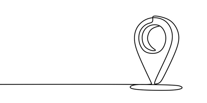 recommend clip art: Map pin line background. One line drawing background. Continuous line drawing of GPS icon.