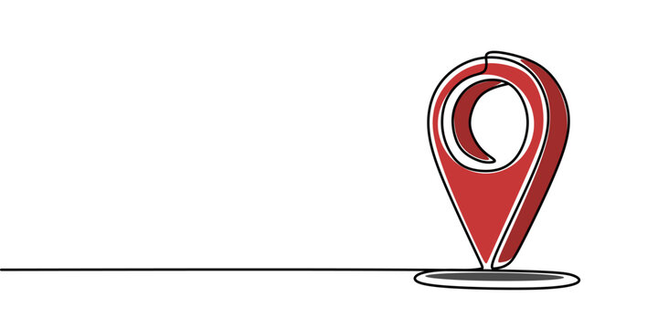 recommend clip art: Map pin line background. One line drawing background. Continuous line drawing of GPS icon.