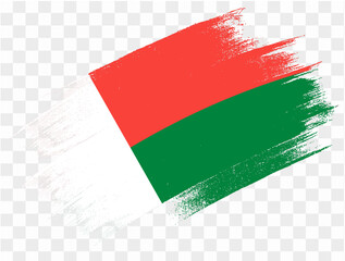 Madagascar flag with brush paint textured isolated  on png or transparent background vector illustration