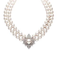 Obraz premium Pearl necklace isolated on white or transparent background
