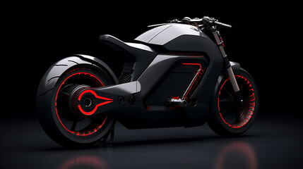 A design concept for an electric street bike. - obrazy, fototapety, plakaty