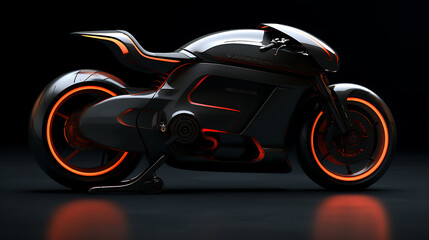 A design concept for an electric street bike. - obrazy, fototapety, plakaty