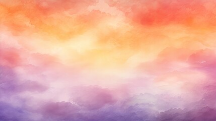 Obraz na płótnie Canvas Abstract watercolor background. Beauty sweet pastel pink orange colorful with fluffy clouds on sky.