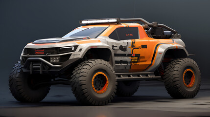 A design concept for an off-road racing truck. - obrazy, fototapety, plakaty