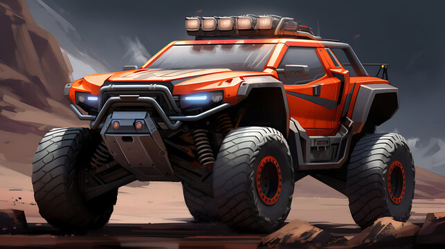 A design concept for an off-road racing truck.
