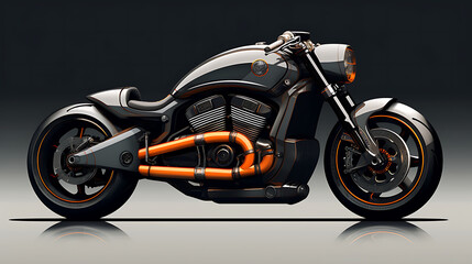 A design concept for a custom cafe racer motorcycle. - obrazy, fototapety, plakaty