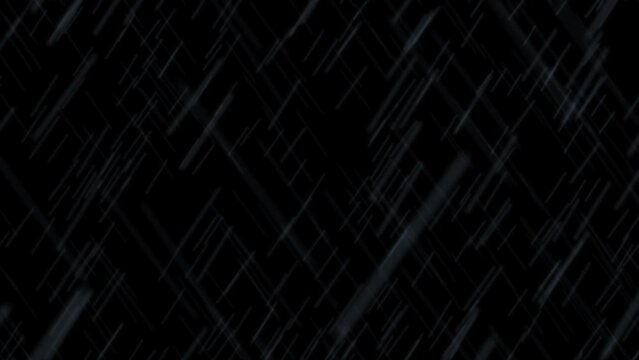 Looped Animation of lightning with rain on a transparent background. Alpha channel