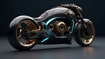 A design concept for a futuristic motorcycle. - obrazy, fototapety, plakaty
