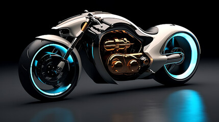 A design concept for a futuristic motorcycle. - obrazy, fototapety, plakaty