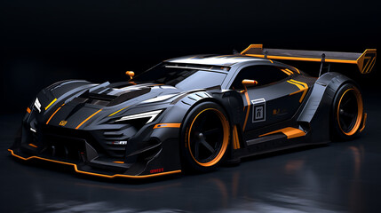 A design concept for a time attack racing car. - obrazy, fototapety, plakaty