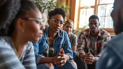 Mental Health Professionals Leading Support Group in Focused Session
