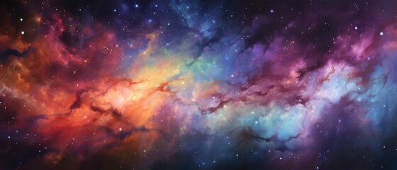 Fototapeta na wymiar Night sky with stars and nebula. Space background.