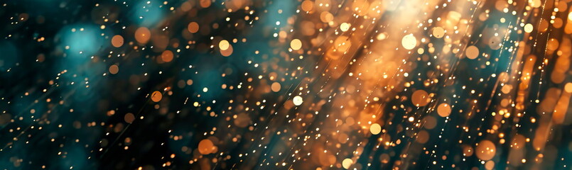 rain shower with bokeh effect using abstract elements to convey rain background. - obrazy, fototapety, plakaty