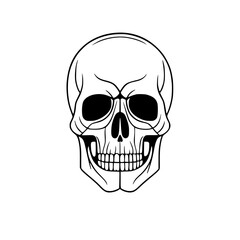 Skull Icon SVG Black And White Illustration Art Generative AI.