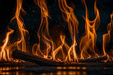 fire in the fireplace  Generated Ai